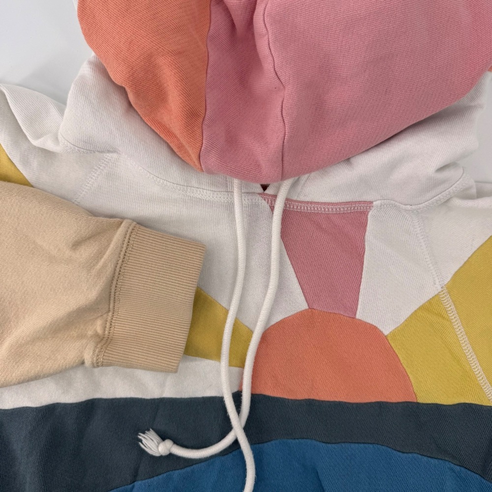 Faherty Soleil Sunset Graphic Hoodie Womens Large Multicolor Colorblock Pullover